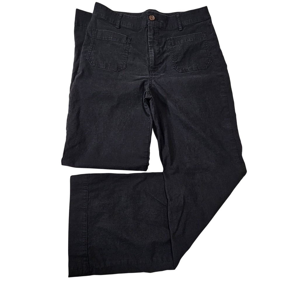 J.Crew Womens Black Stretch Linen Blend Utility Patch Pocket Pants BW803 Size 29